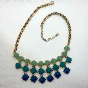 Chunky‎ Necklace Blue Aqua Gems